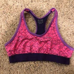 Pink champion youth sports bra